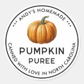 Kürbispüree Runder Aufkleber (Vorderseite)