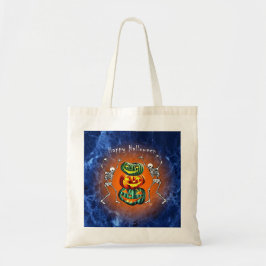 Kürbispyramide mit Skeletten Tragetasche