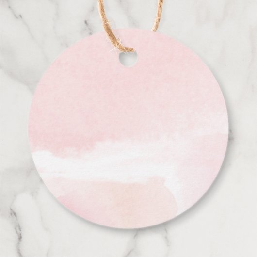 Kürbisrosa Goldfall Blumengeburt Geschenkanhänger (Rückseite)