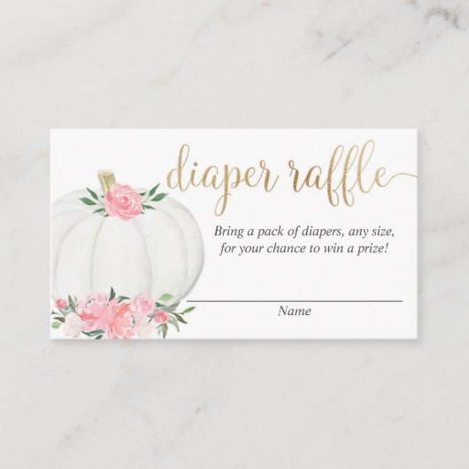 Kürbisrosa Goldmedaille, elegante Herbst-Windelkar Begleitkarte (Vorderseite)