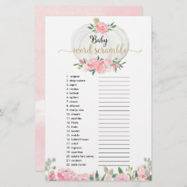 Kürbisrosa Grünpflanzen Kinderwürfeldusche