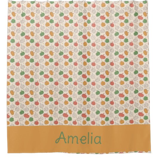 Kürbisröschen Duschvorhang (Vorderseite)