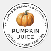 Kürbissaftmarke Runder Aufkleber (Vorderseite)