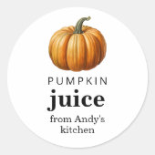 Kürbissaftmarke Runder Aufkleber (Vorderseite)