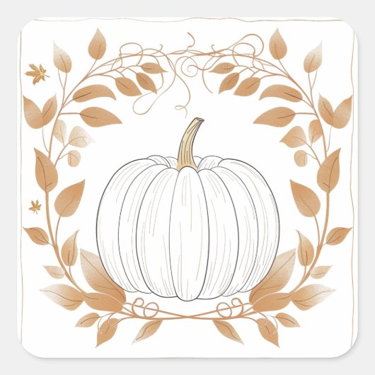 Kürbissaison: Fall Quadratischer Aufkleber (Vorderseite)