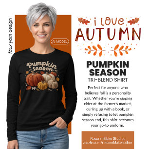 Kürbissaison Faux-Garn Bella+Canvas  Tri-Blend Shirt