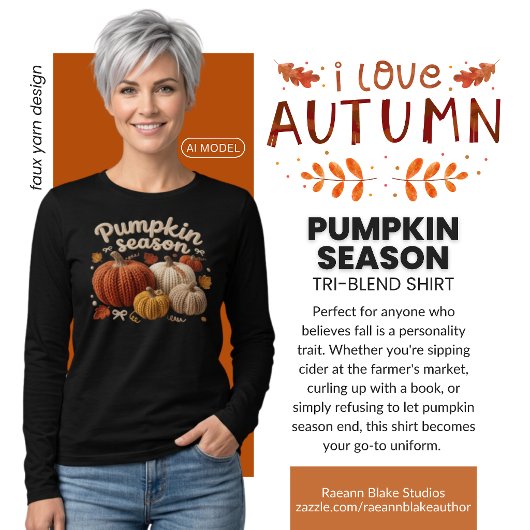 Kürbissaison Faux-Garn Bella+Canvas Tri-Blend Shirt