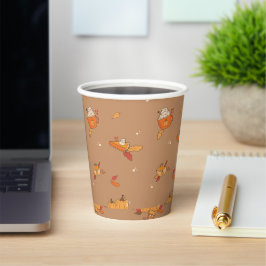 Kürbissaison Herbst Muster Papier Becher