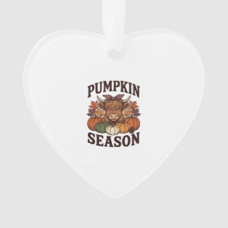 Kürbissaison Highland-Kuh Vintage Herbst-Shirt_1 Ornament