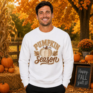 Kürbissaison Vintage Varsity Patch Design Herren Sweatshirt