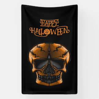 Kürbisschädel-Halloween-Party Banner