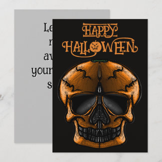 Kürbisschädel-Halloween-Party Einladung
