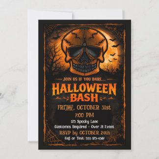 Kürbisschädel-Halloween-Party Einladung
