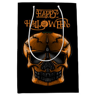 Kürbisschädel-Halloween-Party Mittlere Geschenktüte