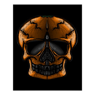 Kürbisschädel-Halloween-Party Poster