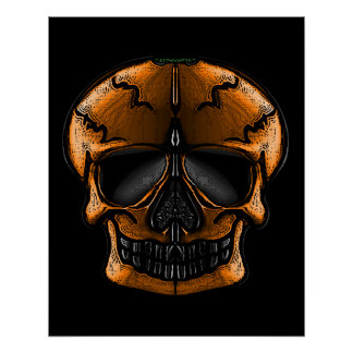 Kürbisschädel-Halloween-Party Poster