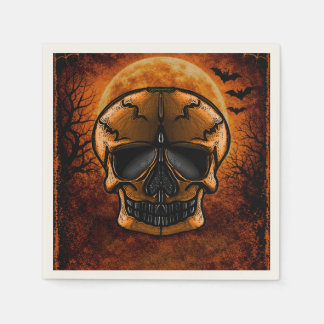 Kürbisschädel-Halloween-Party Serviette