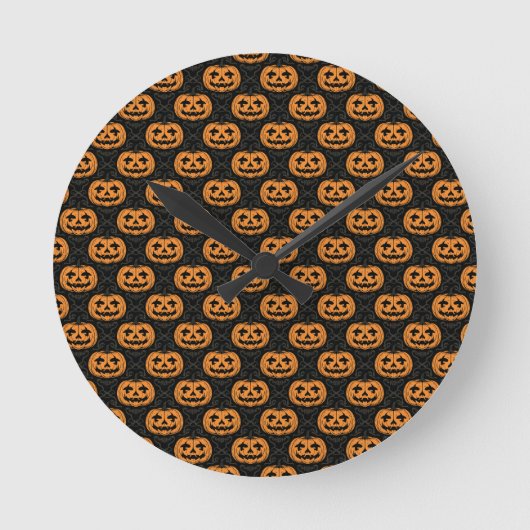 Kürbisschädel Runde Wanduhr (Vorderseite)