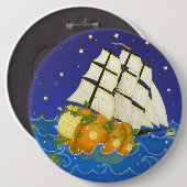Kürbisschiff in Sea Aschenputtel Button (Vorne & Hinten)