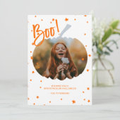 Kürbisschnitt aus Halloween-Foto Karte (Stehend Vorderseite)