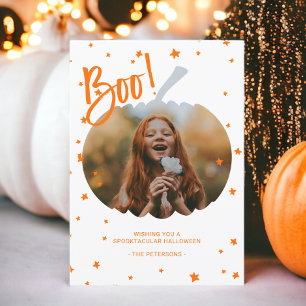 Kürbisschnitt aus Halloween-Foto Karte