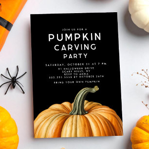 Kürbisschnitz-Einladung für Halloween-Party Einladung