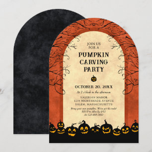 Kürbisschnitz-Halloween-Party Einladung
