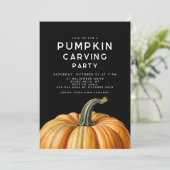 Kürbisschnitzeleinladung für Halloween-Party Einladung (Stehend Vorderseite)