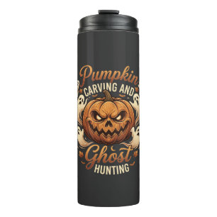 Kürbisschnitzerei Geisterjagd Halloween Gruselnd F Thermosbecher