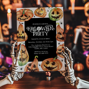 Kürbisschnitzerei Halloween Geburtstag Einladung