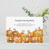 Kürbisschnitzerei-Halloween-Party Einladung (Stehend Vorderseite)