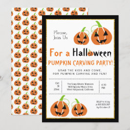 Kürbisschnitzerei-Halloween-Party Einladung