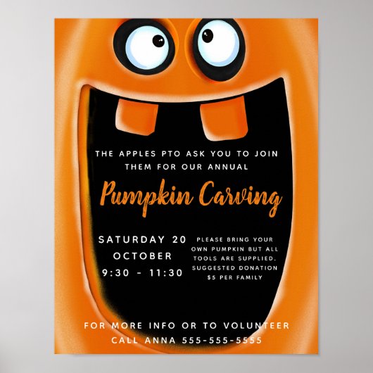 Kürbisschnitzerei Party Disco Poster (Vorne)