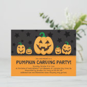Kürbisschnitzerei-Party Einladung (Stehend Vorderseite)