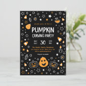 Kürbisschnitzerei Party Einladung (Stehend Vorderseite)