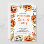 Kürbisschnitzerei Party Einladung Halloween laden (Vorderseite)