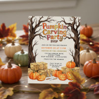 Kürbisschnitzparty-Einladung Halloween BYOP