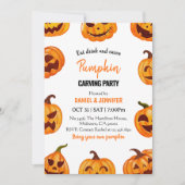 Kürbisschnitzparty Halloween Jack O Lantern Einladung (Vorderseite)