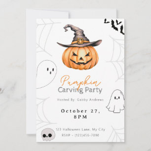 Kürbisschnitzparty mit Jack-O' Lantern Einladung