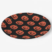 Kürbisschwarz-orange-Halloween-Party Pappteller (Schrägansicht)