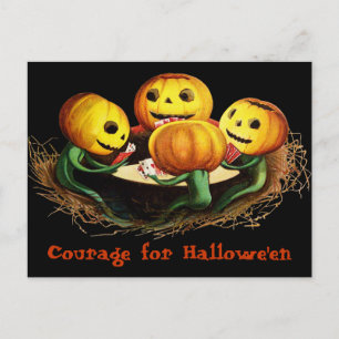 Kürbisse auf einer Vintage-Halloween-Postkarte bei Postkarte