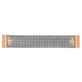 Kürbisse auf schwarzem Gingham Großer Tischläufer (Horizontal)