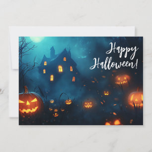 Kürbisse bei Nacht Halloween-Grußkarte Einladung