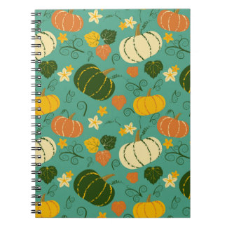 Kürbisse, Blätter: Herbstgemüsemuster Notizblock