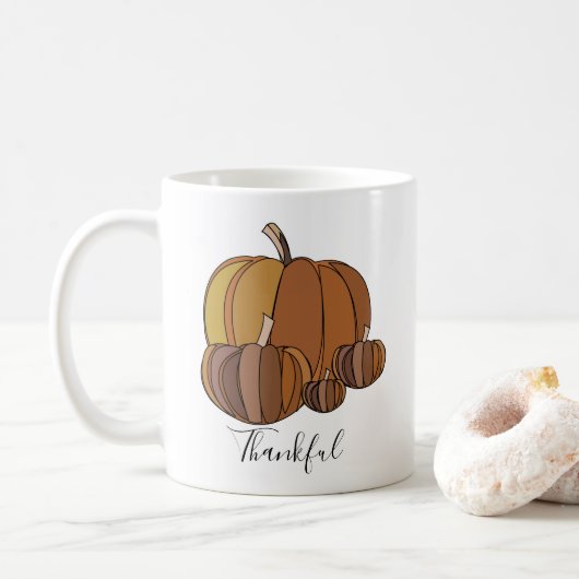Kürbisse Dankbar Kaffeetasse (Mit Donut)