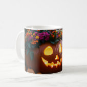 Kürbisse, geschnitzt mit Blume Kaffeetasse (Vorderseite Links)