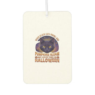 Kürbisse Glänzen Halloween Schwarze Katze Fallende Autolufterfrischer