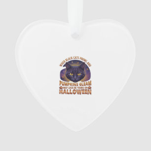 Kürbisse Glänzen Halloween Schwarze Katze Fallende Ornament