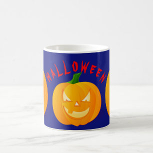 Kürbisse & Halloween Blau Kaffeetasse
