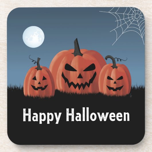 Kürbisse Halloween Getränkeuntersetzer (Vorderseite)